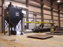 Gold Series GS20 industrial dust collector on a plasma cutter